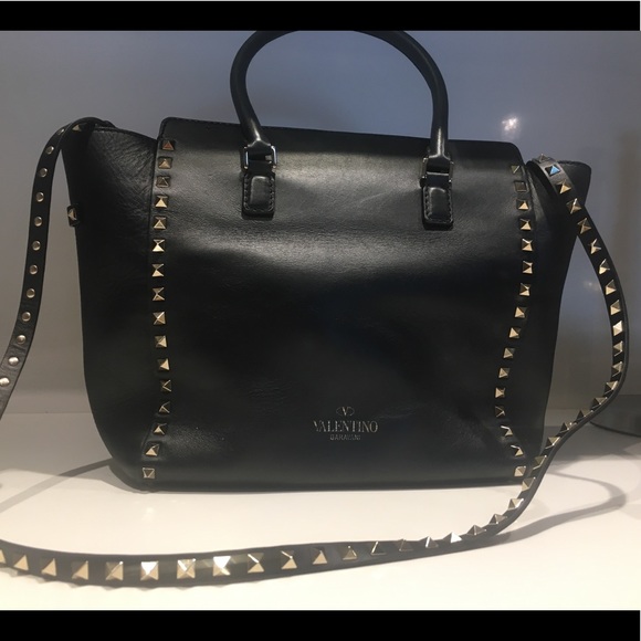 valentino black studded purse
